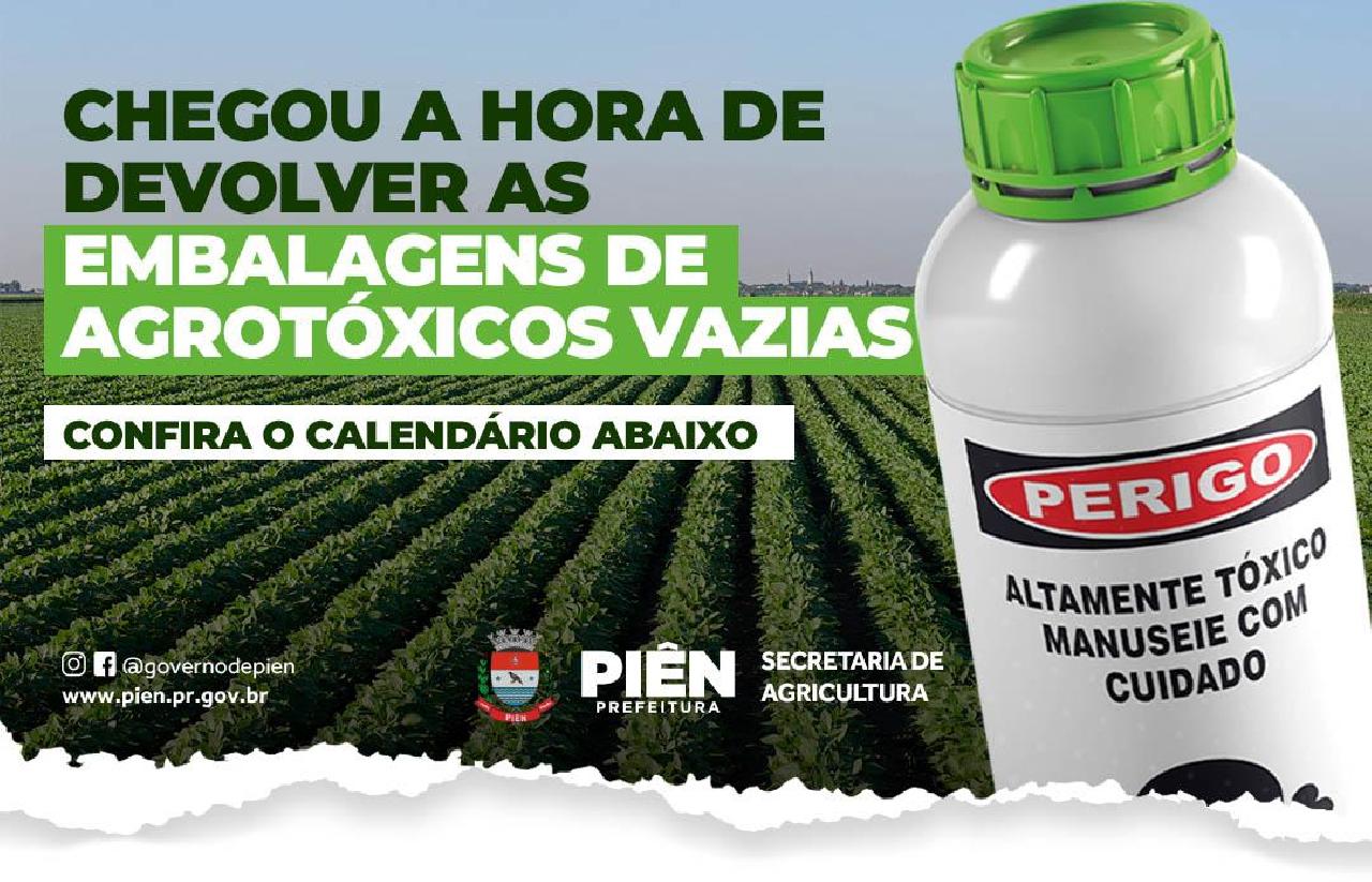 Agricultores podem agendar entrega de embalagens de agrotóxicos