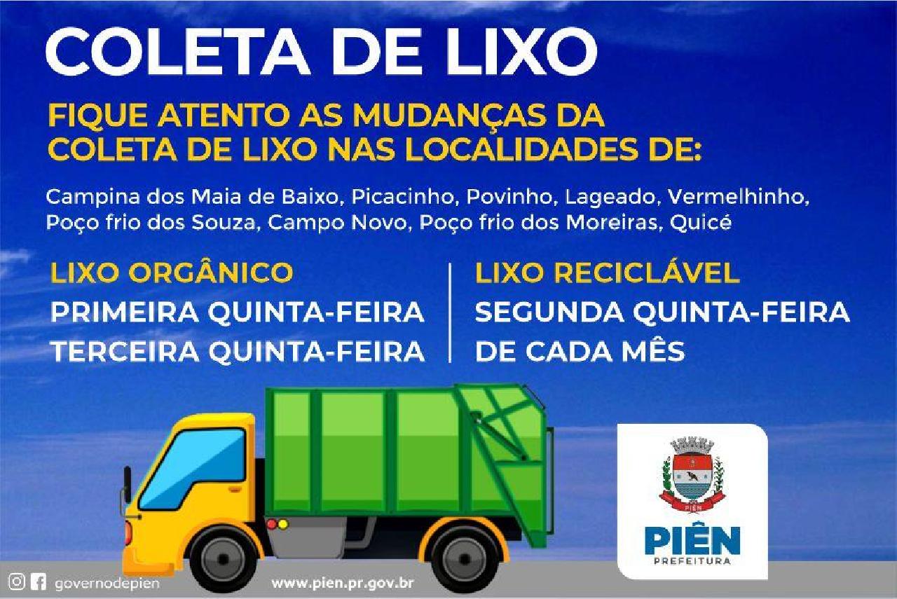 Alteração amplia a coleta de lixo nas localidades