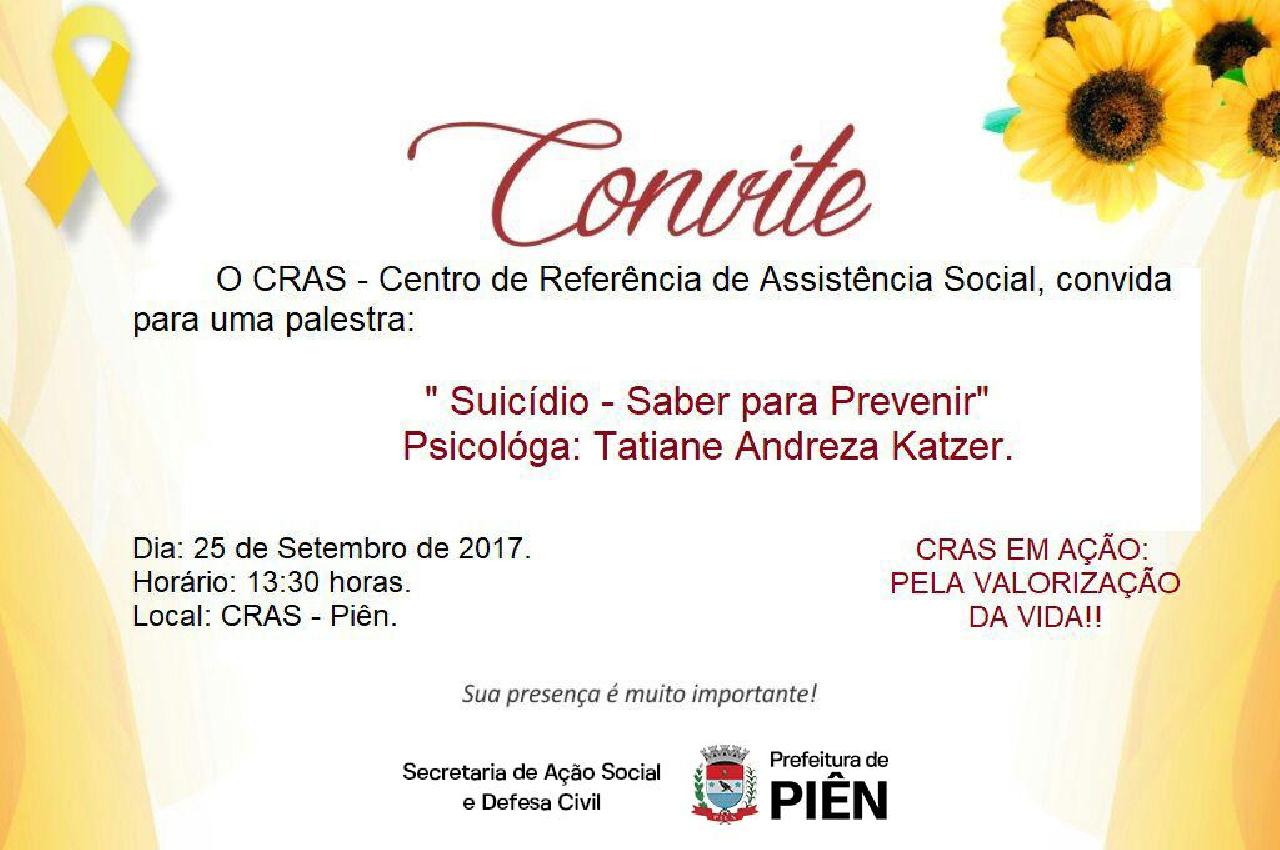 CRAS promove palestra de prevenção ao suicídio