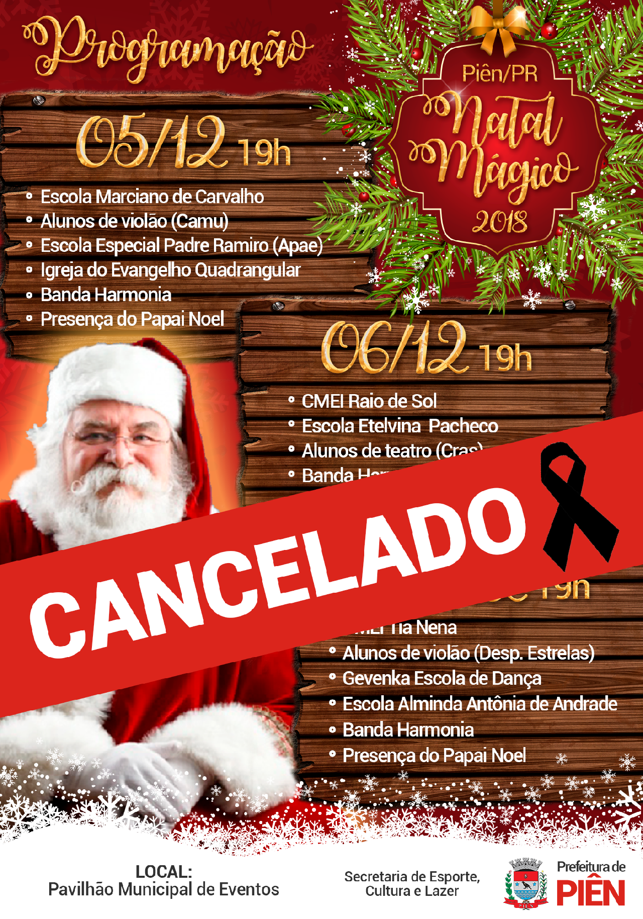 Natal Mágico e 2ª Fecompi são cancelados