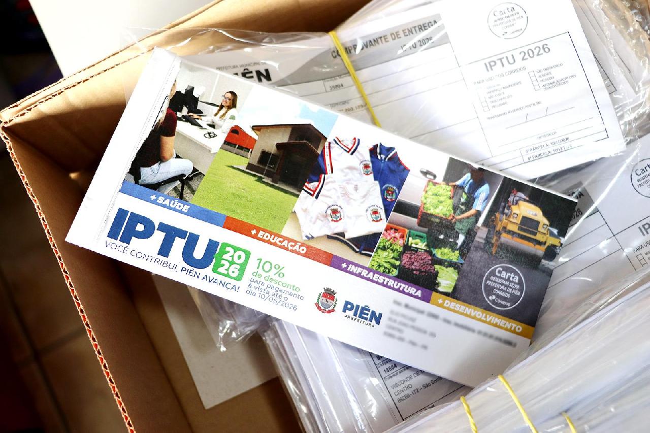 Prefeitura de Piên inicia entrega dos carnês do IPTU 2026