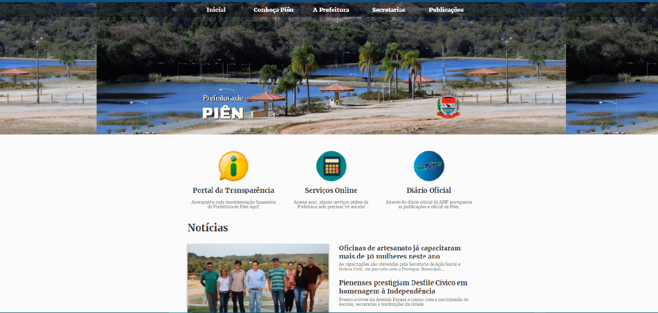 Prefeitura de Piên lança novo site