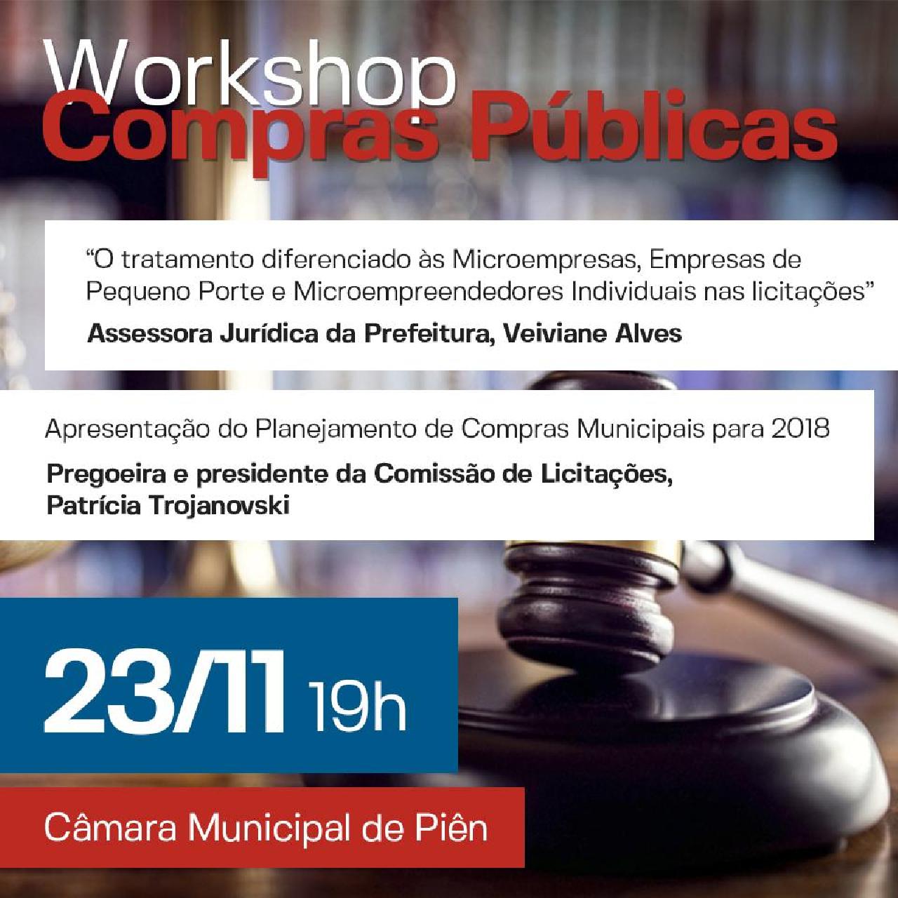 Prefeitura de Piên promove workshop sobre compras públicas