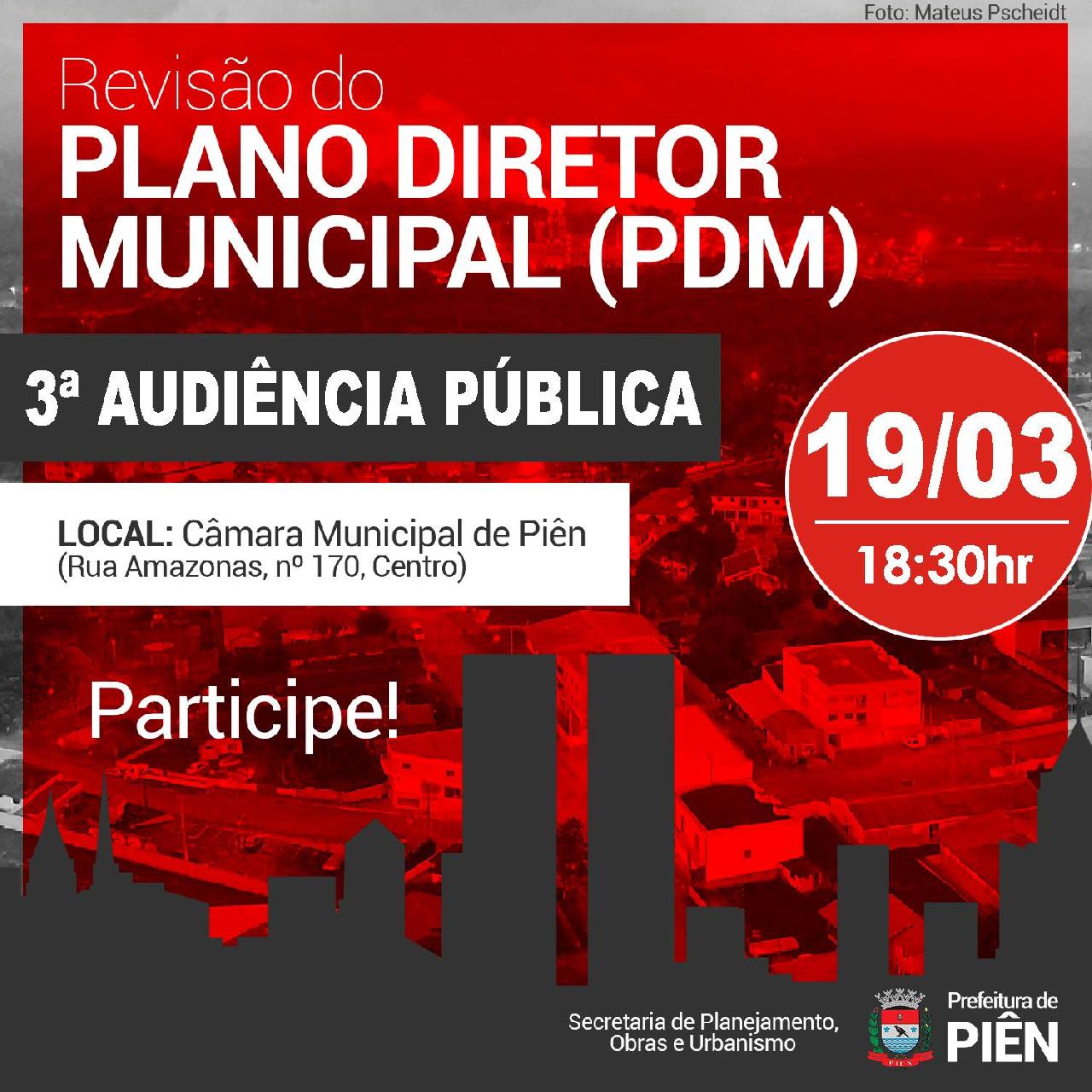 Terceira audiência pública para revisão do Plano Diretor Municipal